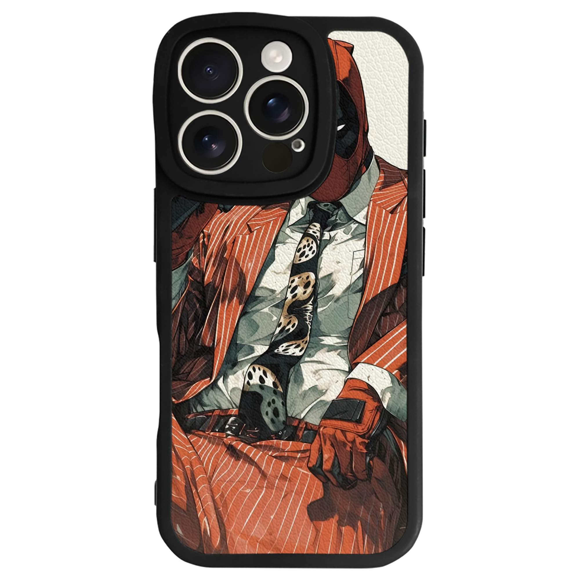 （画像用） Deadpool デッドプール 【iPhone 16シリーズ対応】シリコンスマホケース（レザー調） 材質：シリコン